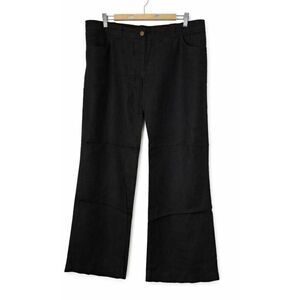 Jig saw womens size 12 black 100% linen pants wide leg palazzo pants